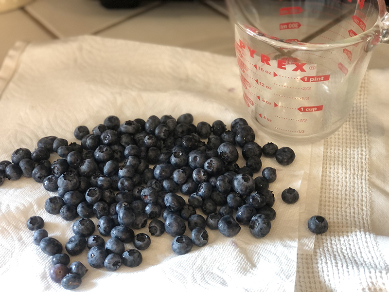 Chef Ena apple blueberry banana bread - blueberries