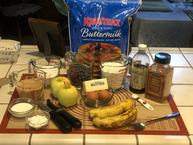 Chef Ena apple blueberry banana bread ingredients