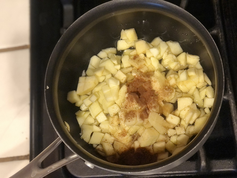 Chef Ena apple blueberry banana bread - apples